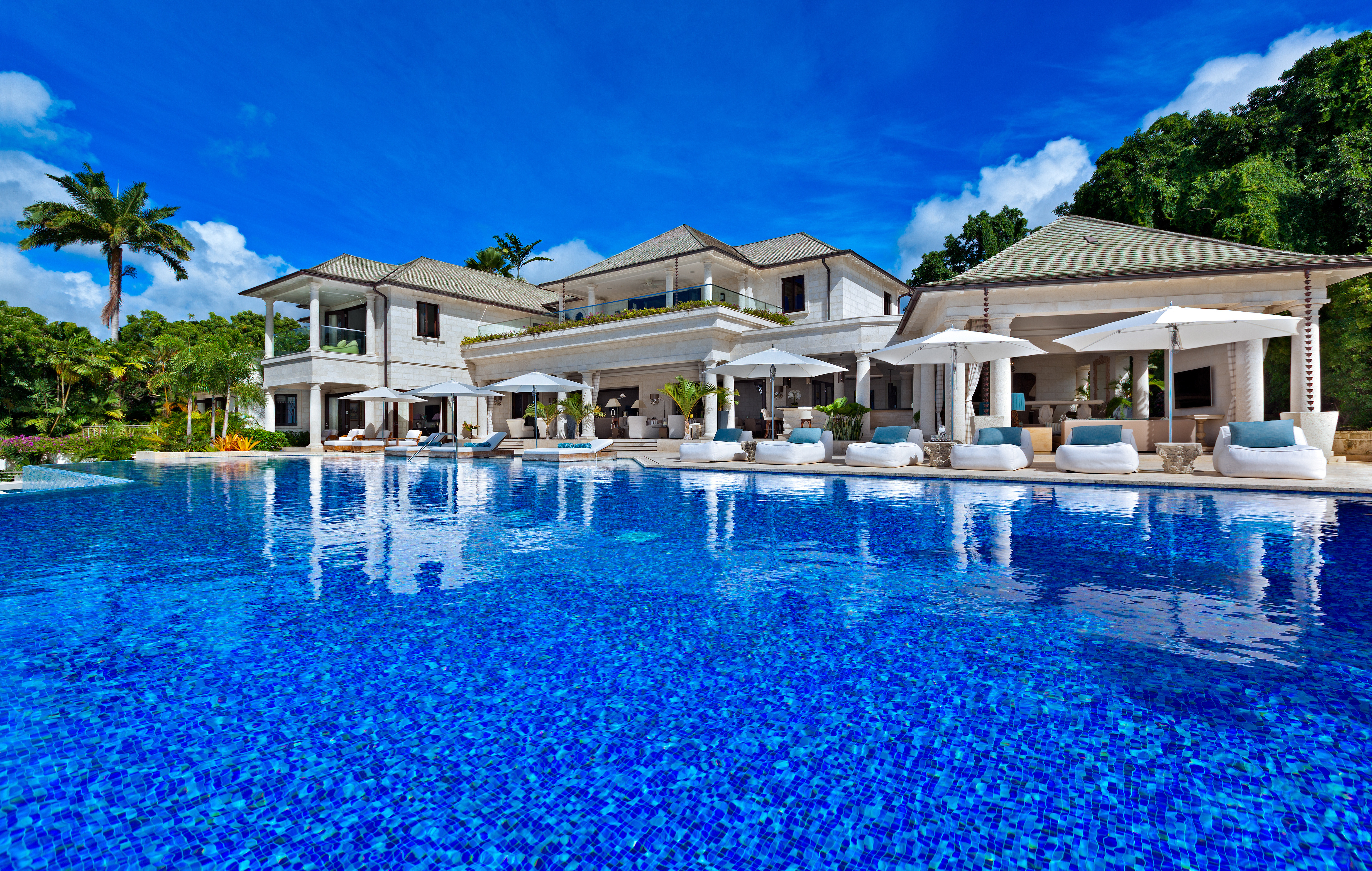 SANZARU VILLA SANDY LANE OCT-2015 REAR EXTERIOR OVER POOL